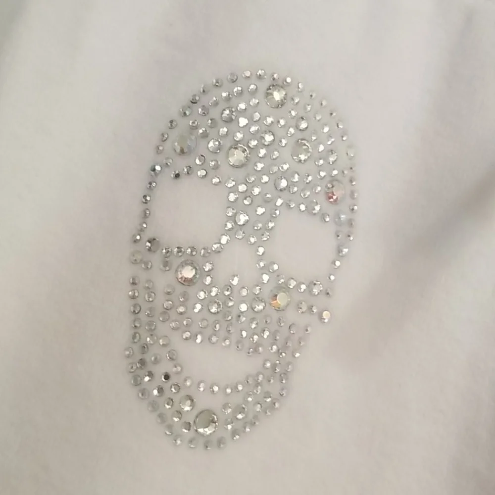 NWOT Philipp Plein Terry Rhinestone Skull Sweatpants